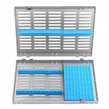 歯科器具滅菌用ステンレスカセットタイプA（シングルボックスに歯科用器具20本を収納可能）