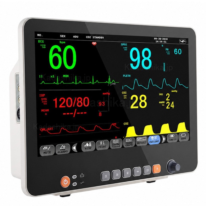 15.6インチ マルチパラメータ生体情報モニタ（ECG、NIBP、RESP、TEMP、SpO2、PR）