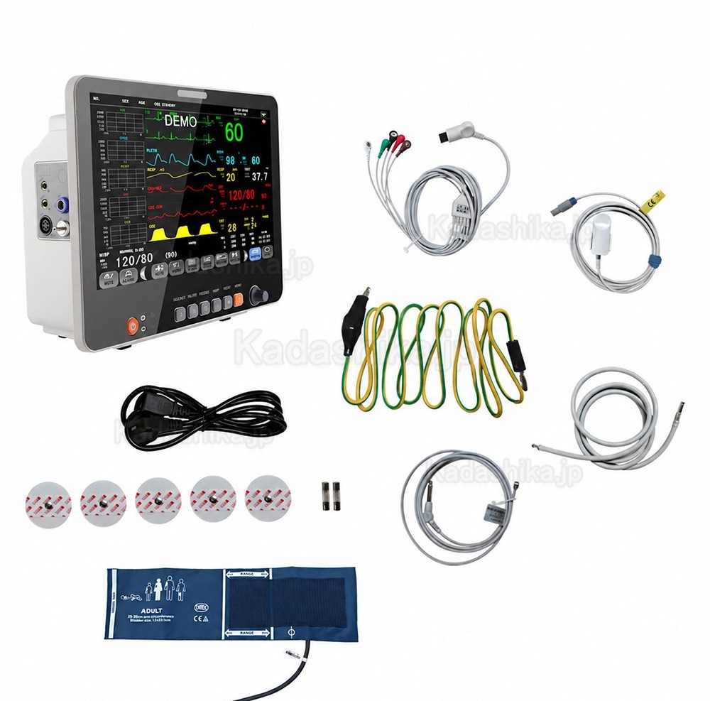 15.6インチ マルチパラメータ生体情報モニタ（ECG、NIBP、RESP、TEMP、SpO2、PR）