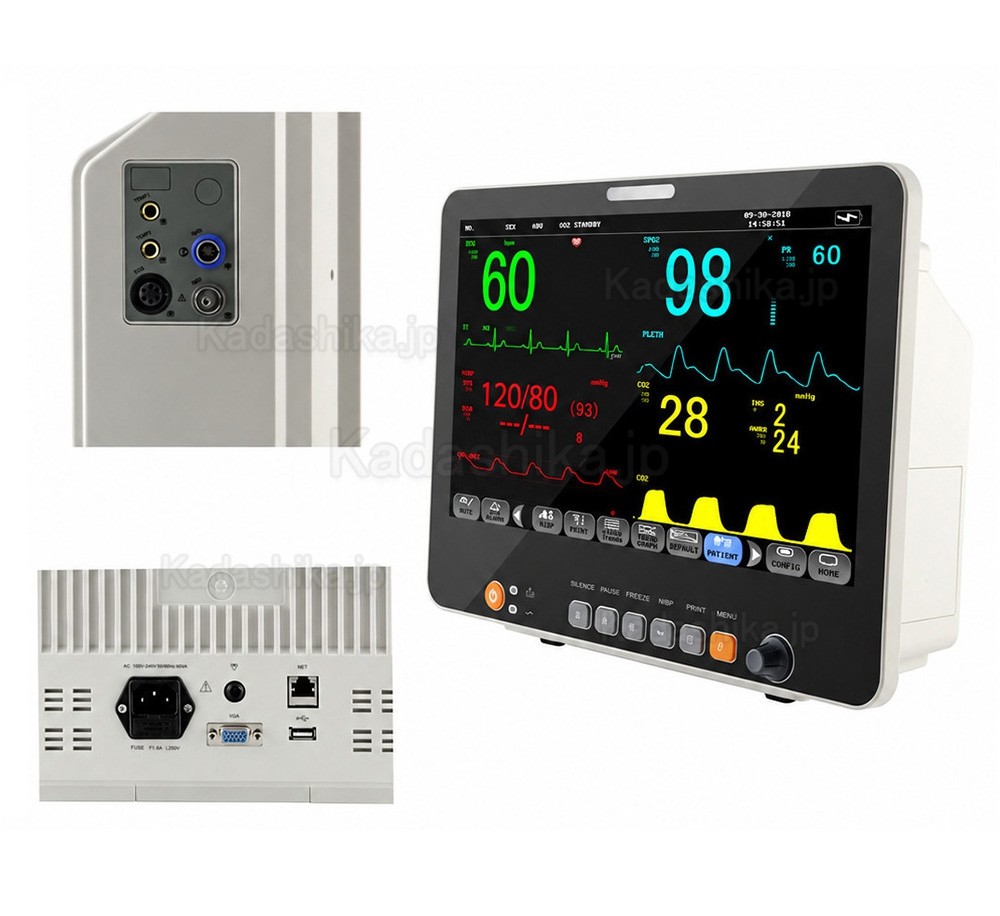 15.6インチ マルチパラメータ生体情報モニタ（ECG、NIBP、RESP、TEMP、SpO2、PR）