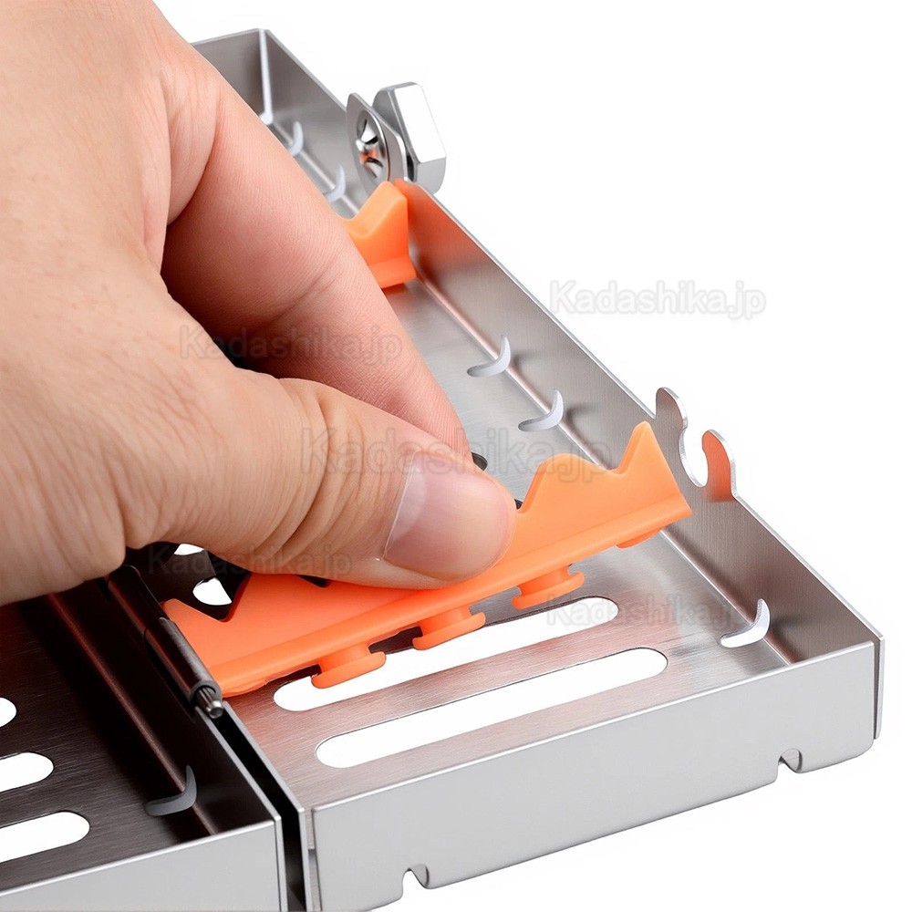 歯科器具滅菌用ステンレスカセット(シングルボックスに歯科用器具5本を収納可能) 歯科器具滅菌用ステンレスカセット(シングルボックスに歯科用器具5本を収納可能)