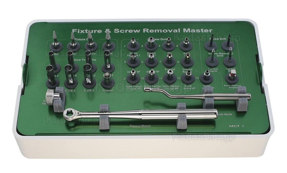 インプラントフィクスチャー＆スクリュー除去マスターキット MCT FSRK-02 ドリルガイドリムーバー