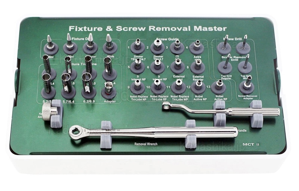 インプラントフィクスチャー＆スクリュー除去マスターキット MCT FSRK-02 ドリルガイドリムーバー