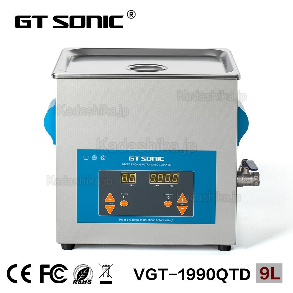 GT SONIC QTD-シリーズ 歯科デジタル超音波洗浄機器 2-27L 加熱機能付き